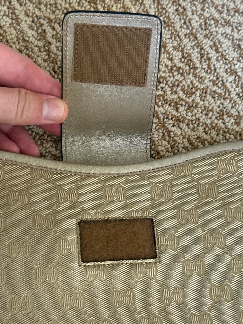 Gucci Metallic Taupe GG Monogram iPad Sleeve - Picture 6 of 8